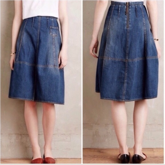 HOLDING HORSES Blue Denim Skirt - Picture 1 of 6